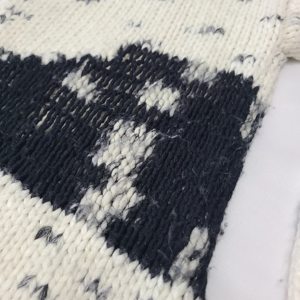LIne Black and‎ Cream Button Up Sweater Size XS